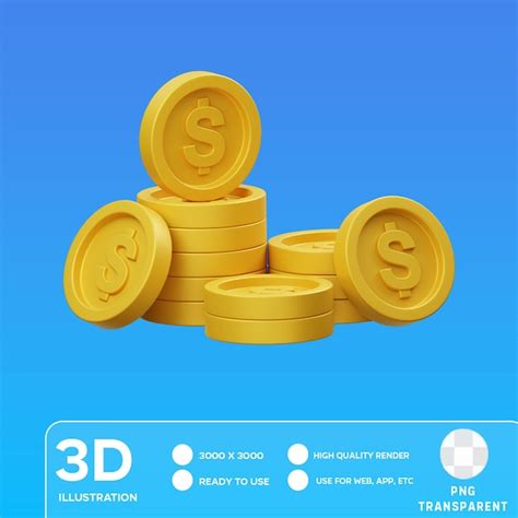 Premium PSD Psd Dollar Coin 3d Illustration