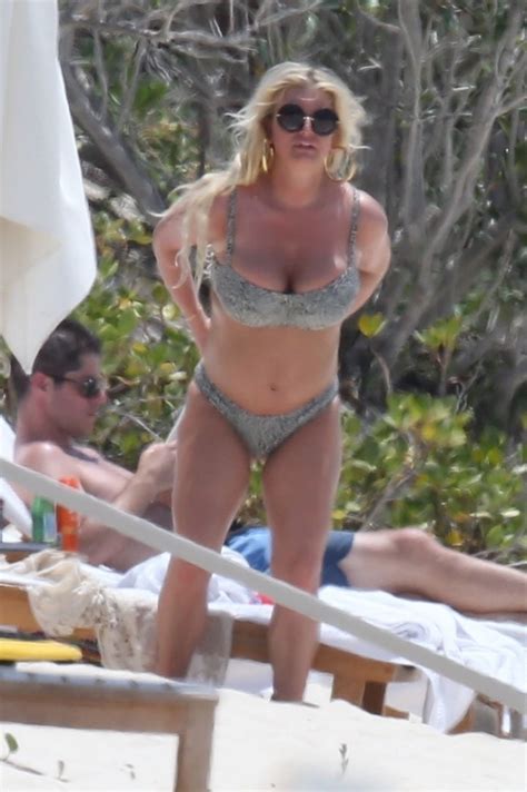 JESSICA SIMPSON in Bikini at a Beach in Bahamas 04/27/2018 – HawtCelebs