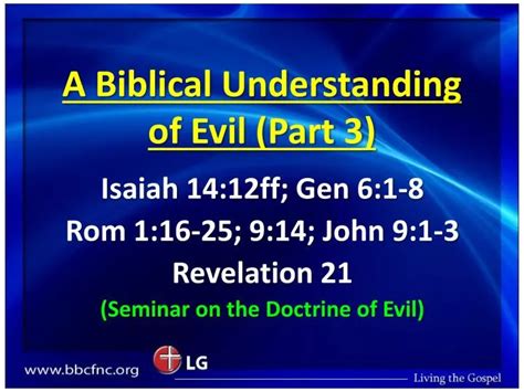 Ppt A Biblical Understanding Of Evil Part Powerpoint Presentation