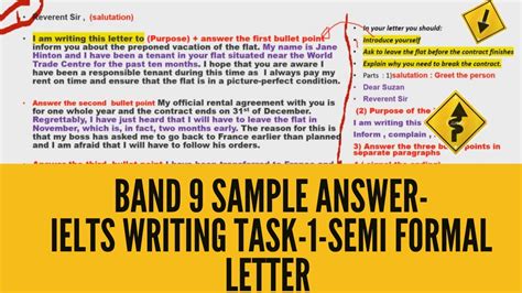 Band Sample Answer Ielts Writing Task Semi Formal Letter Youtube