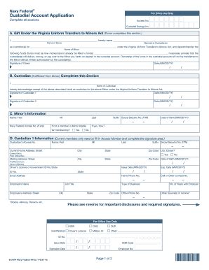 Navy Federal Custodial Account Fill And Sign Printable Template Online