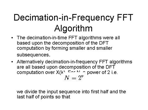 Fast Fourier Transform Fft Algorithms Relation To The