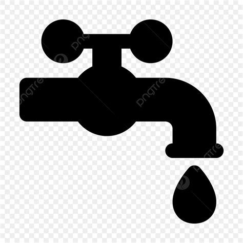 Water Tap Silhouette Transparent Background Water Tap Glyph Icon