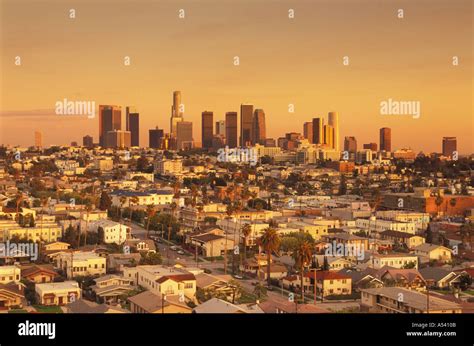 Overview Of East Los Angeles And Civic Center Above Urban Sprawl At