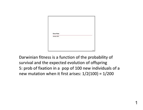 Bisc 300 Lecture 4 Gene Flow Darwinian Fitness Is A Function Of The