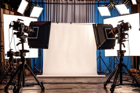 Professional Photography Studio Setup With Lights Modern And Technical