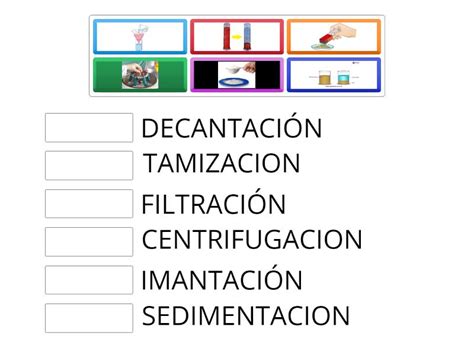 METODOS DE SEPARACION MEZCLAS HETEROGENEAS Une Las Parejas