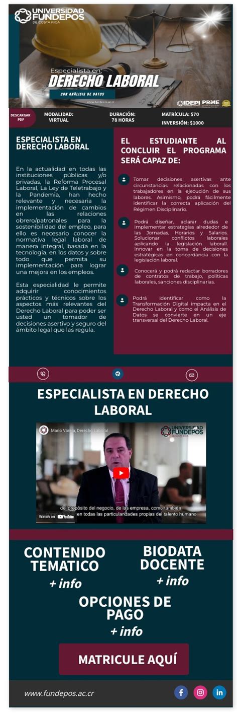 Especialista En Derecho Laboral