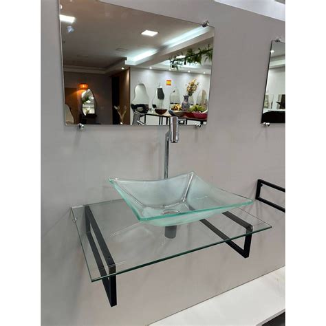 Gabinete De Banheiro Com Pia De Vidro - Gabinete De Vidro Banheiro Tampo Lavatório Pia 40x40cm 50x40cm 60x40cm ...