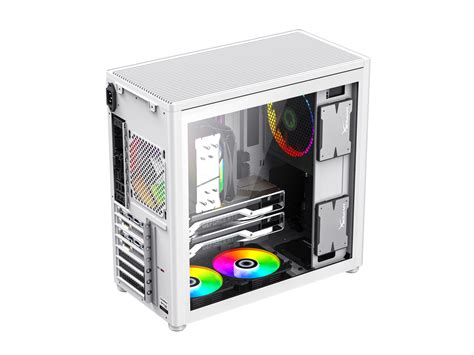 Gamemax Spark Pro Full White Steel Tempered Glass Usb3 0 Type C Atx Mid Tower Computer Case W