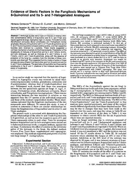 PDF Evidence Of Steric Factors In The Fungitoxic Mechanisms Of 8