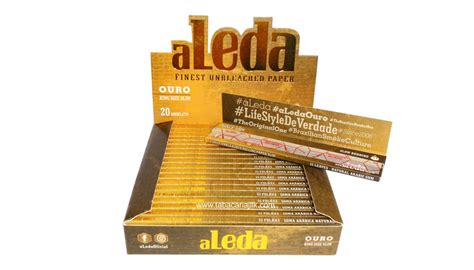 Seda ALeda Ouro Brown King Size Slim Unbleached Paper CX C 20 Seda