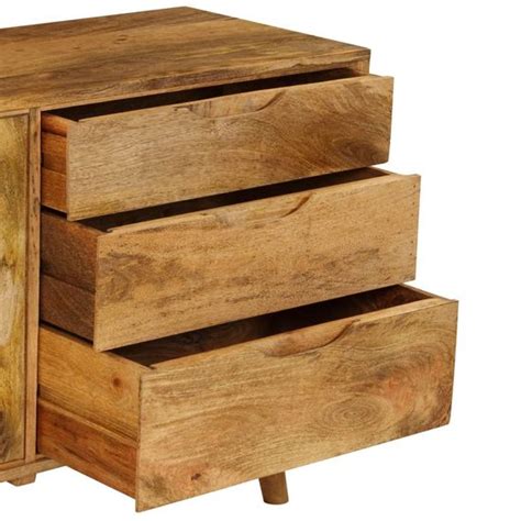 Ladekast INCL Anti Kras Viltjes Mango Hout Dressoir Bol