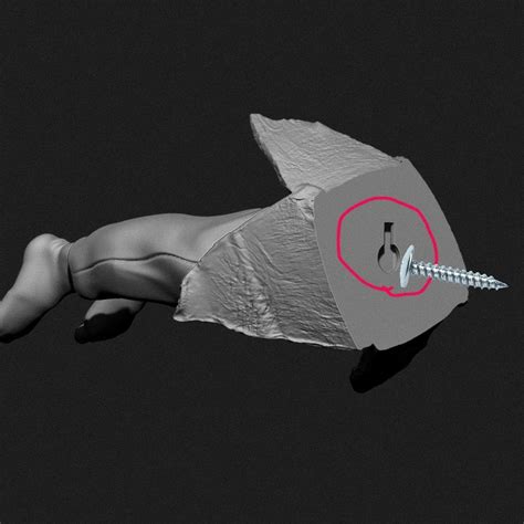 Stuck in the wall -no support 3d printing stl file 3D model 3D