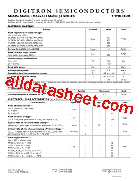 SC245 Datasheet PDF Digitron Semiconductors