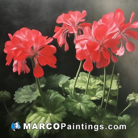 Geranium Painting Images Oil Painting 4K Pictures