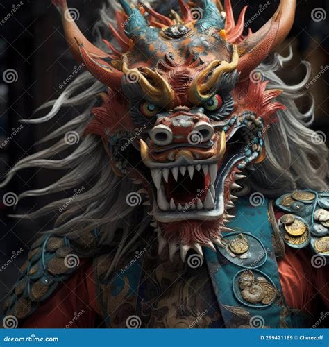 Chinese dragon in costume stock image. Image of chinese - 299421189