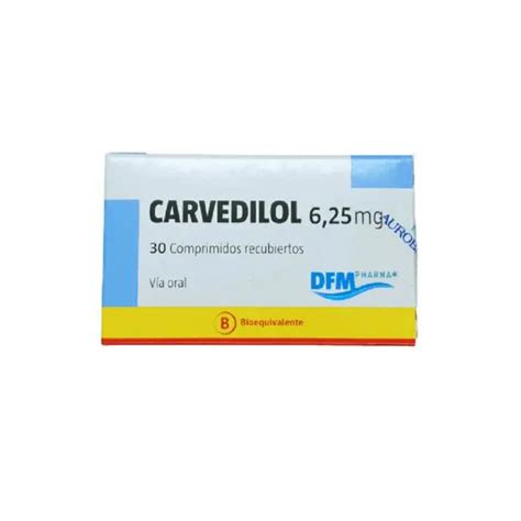 Carvedilol 6 25 Mg X 30 Comprimidos Recubiertos DFM EcoFarmacias