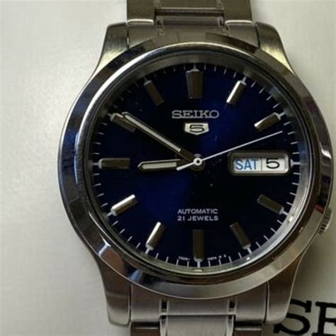 Seiko 5 Snk793 Mens Bracelet Wrist Watch Blue Dial Automatic Movement