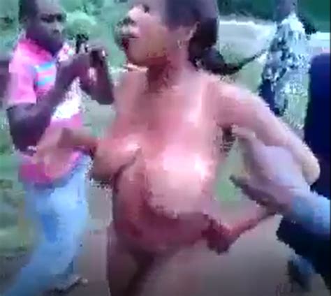 Female Scammer Caught Stripped Naked And Beaten Mercilessly In Aba