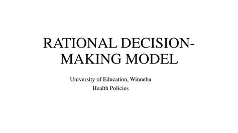 solution rational decision making model studypool