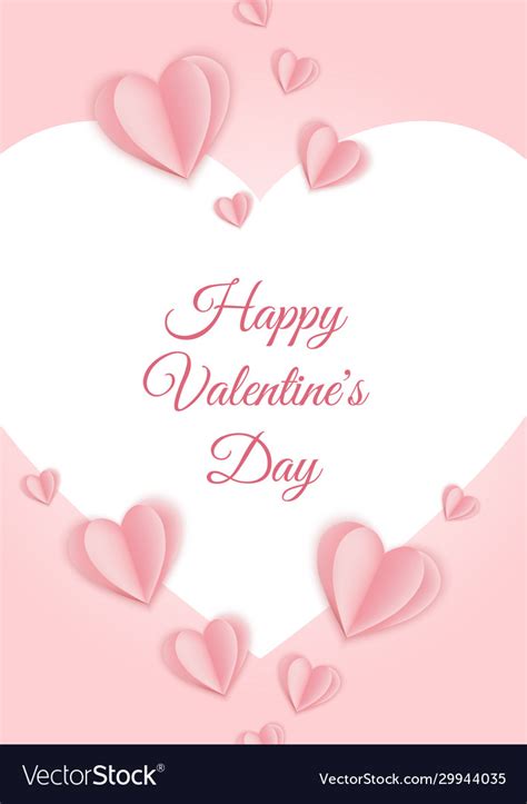 Valentine s day concept background pink paper Vector Image