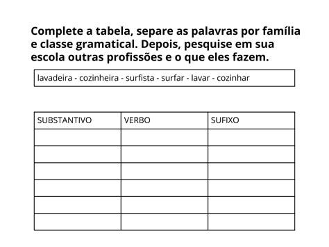 Verbos E Substantivos - Entre substantivos e verbos - Planos de aula - 3º ano - Língua Portuguesa
