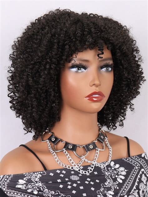 Short Curly Synthetic Wig With Bangs Shein Usa