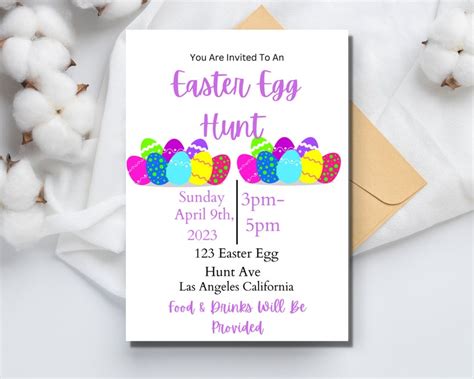 Editable Easter Egg Hunt Invitation Printable Egg Hunt Invitation ...