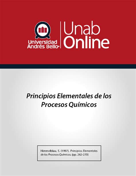 Principios Elementales De Los Procesos Qu Micos Himmelblau S