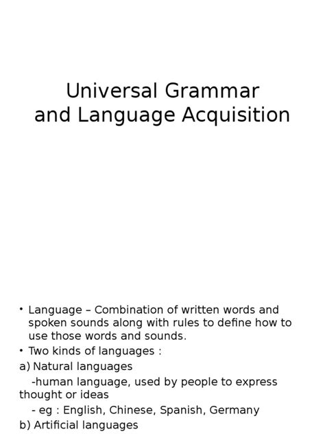 Universal Grammar | PDF | Language Acquisition | Second Language ...