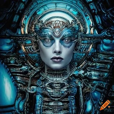 Sci Fi Illustration Of Greek Pandora In A Biomechanical Environment By