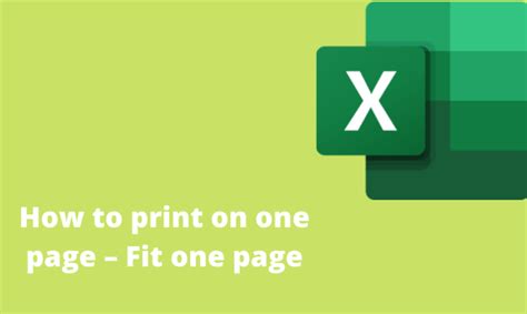 How to print on one page in Excel – Fit one page(Full Guide