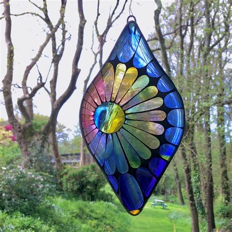 Stained Glass Mosaic Droplet Yellow Siobhan Allen