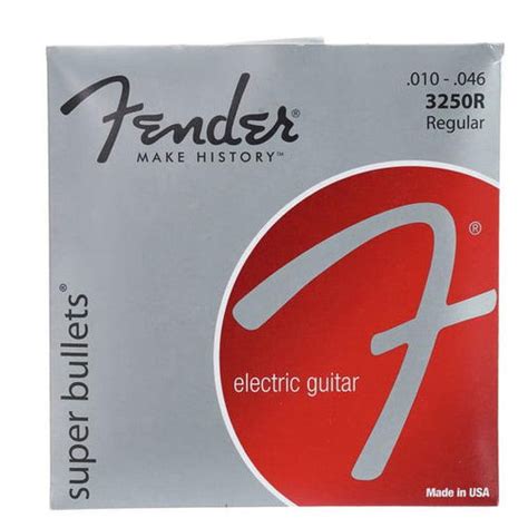 Buy Fender 3250r Super Bullets Nickel Plated Steel Bullet End Electric Guitar Strings 10 46