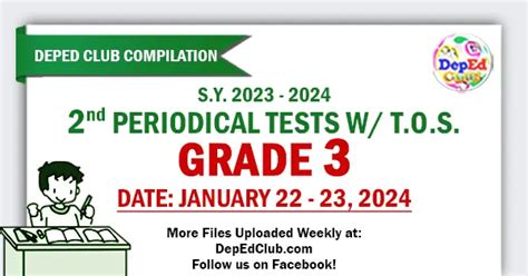 Grade 3 2nd Periodical Tests With Tos Compilation Sy 2023 2024 Archives The Deped Teachers Club