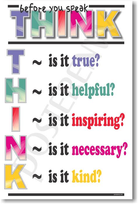 Buy Think Before You Speak Classroom Motivational Online At