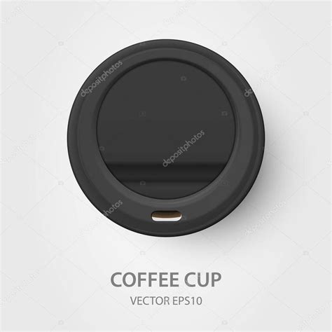 Vector D Realista Negro Desechable Papel Cerrado Taza De Caf De