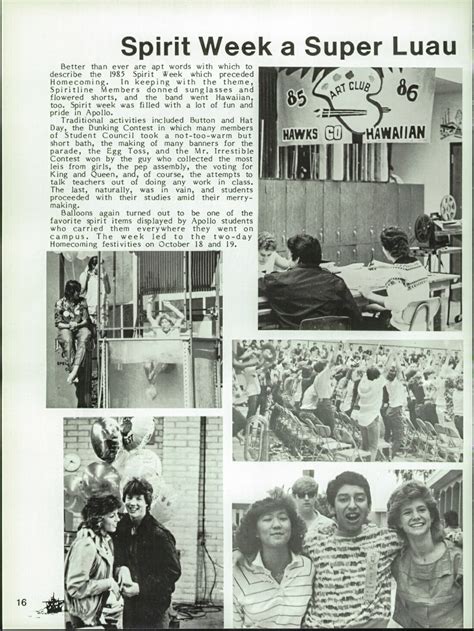 1986 Apollo High School Yearbook - Your Yearbooks