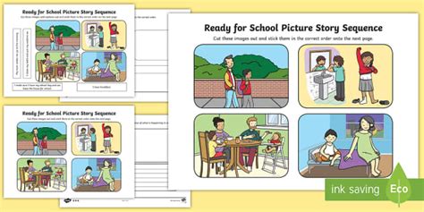 Ready For School Esl Picture Stories Worksheets Twinkl