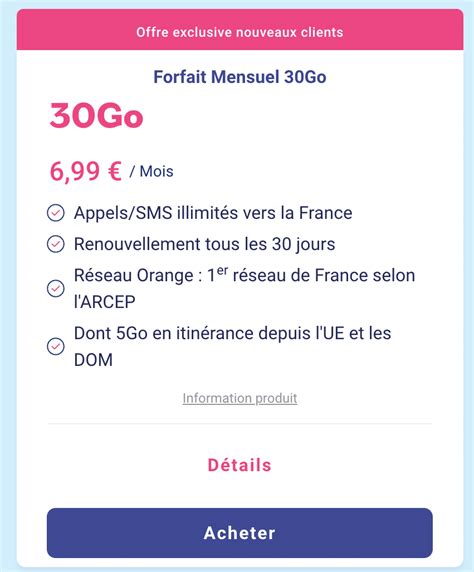 Profitez du réseau d Orange et de 30 Go dInternet avec ce forfait à