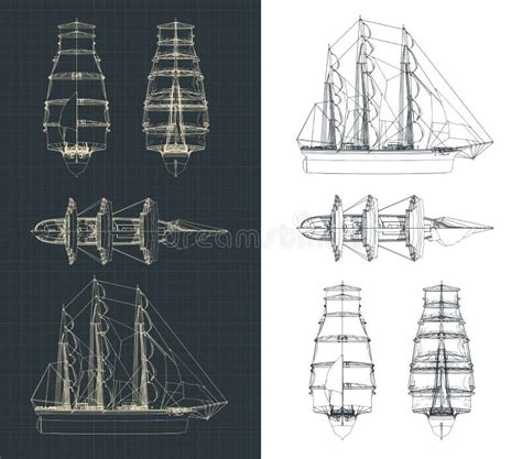 Blueprints Ship Stock Illustrations – 633 Blueprints Ship Stock ...