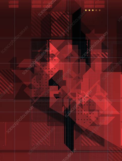 Red geometric pattern, illustration - Stock Image - C039/5056 - Science ...