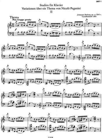 Op No Paganini Variations Free Sheet Music By Brahms Pianoshelf