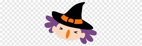 Halloween S Purple Haired Witch Illustration Png Pngegg