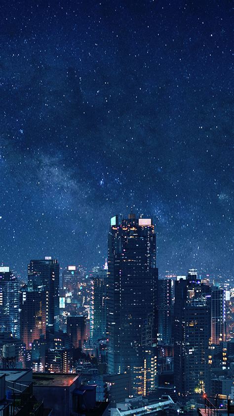 Anime Night Sky City Wallpaper Anime Night City Wallpapers Top Free Anime Night City