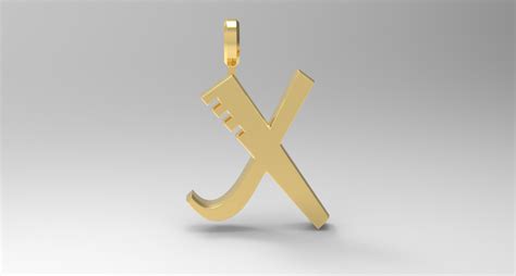 ArtStation - X Letter Pendant Gold | Resources