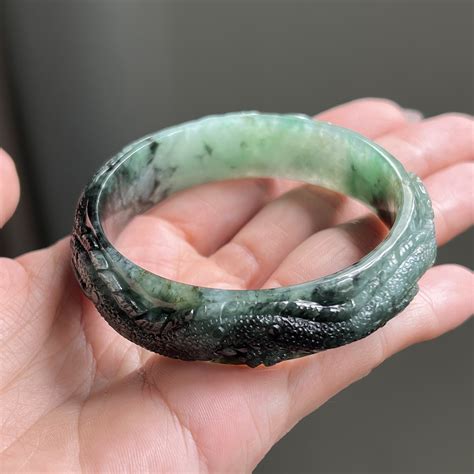 Bracciale Rigido In Giadeite Verde Terroso Da Mm Myanmar Autentico