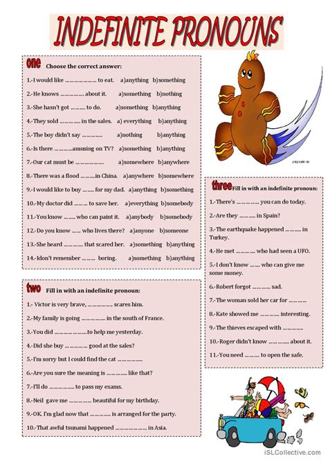 Indefinite Pronouns English Esl Worksheets Pdf And Doc