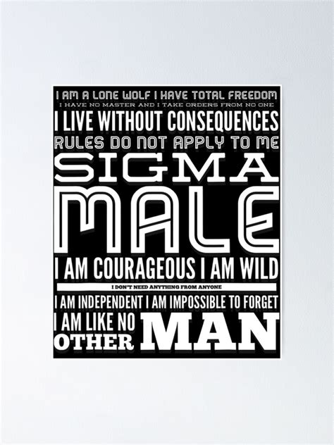 Sigma Male Poster For Sale By Scornfulphiloso Redbubble